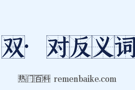 双·对反义词是什么意思的图片